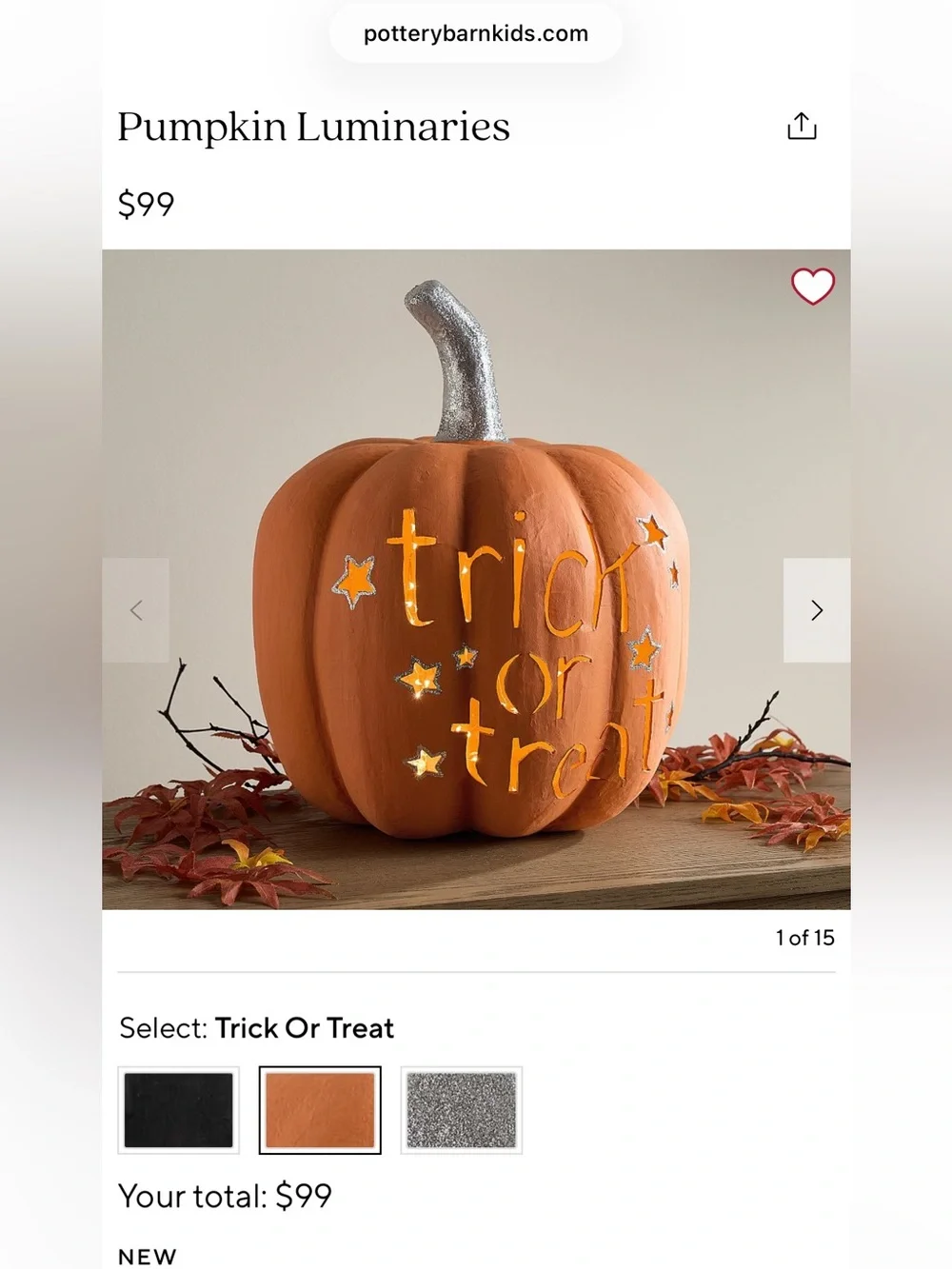 Pottery Barn Kids Orange Papier-Mâché Jack-O'-Lantern pumpkin decor retails $100